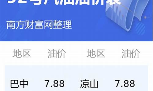 四川地区92号汽油价格_四川92号汽油价格走势